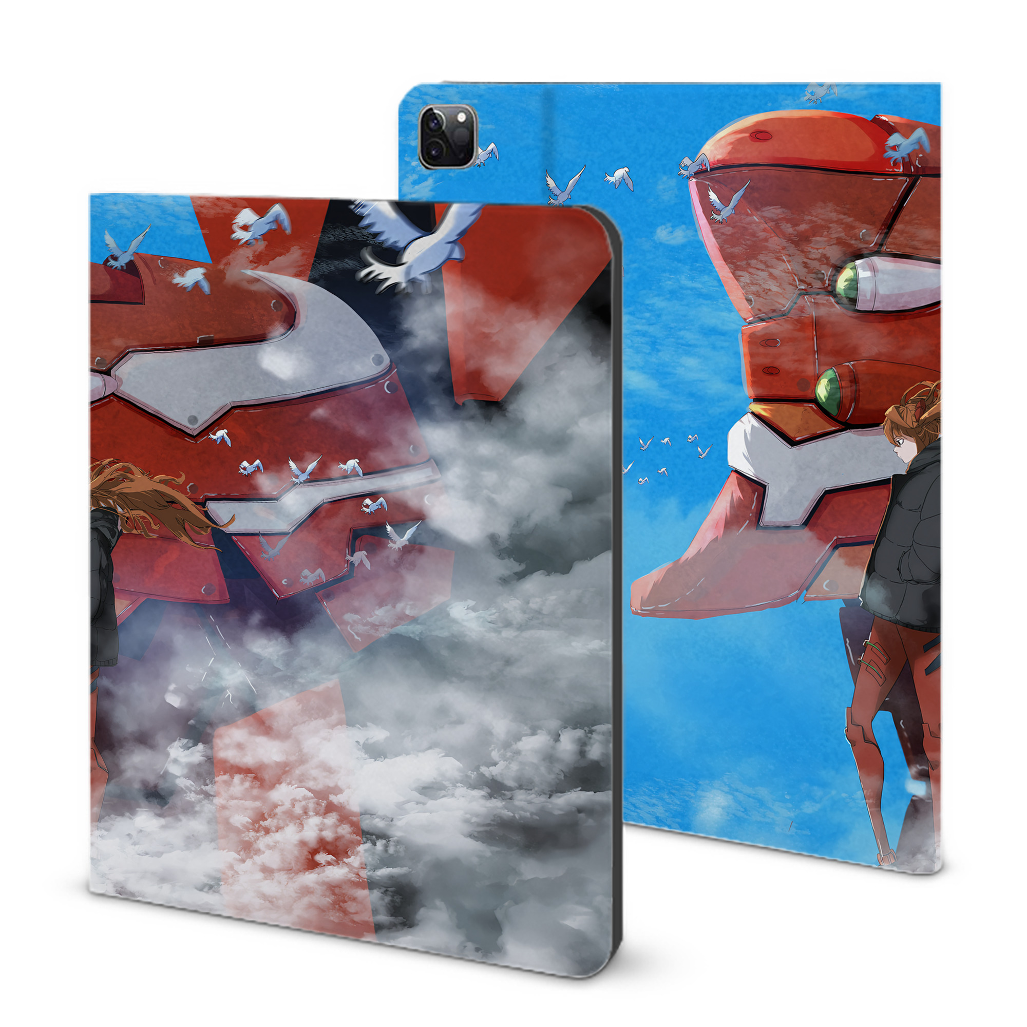 （画像用） EVA 新世紀エヴァンゲリオン IPad ケース ブック型 PUレザー TPU 耐衝撃 軽量 薄型 ペン収納なし 全面保護 IPad 各モデル対応